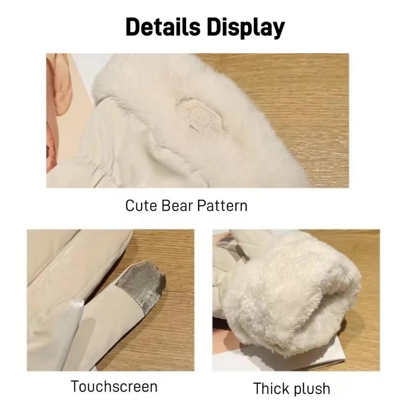 New Women's Winter Thickened Fleece Thermal Cotton Waterproof Touchscreen Gloves Ski Gloves Cold and Wind Resistant