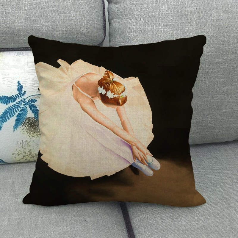 Elegant And Charismatic Dancer Series Digital Printing Short Plush Pillow Covers For Car Sofa Office Cushion Cover Home Goods