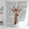 Funny Animal Shower Curtain Giraffe Jungle Safari Tropic African Wildlife Black And White Modern Designer Cool Bathroom Decor