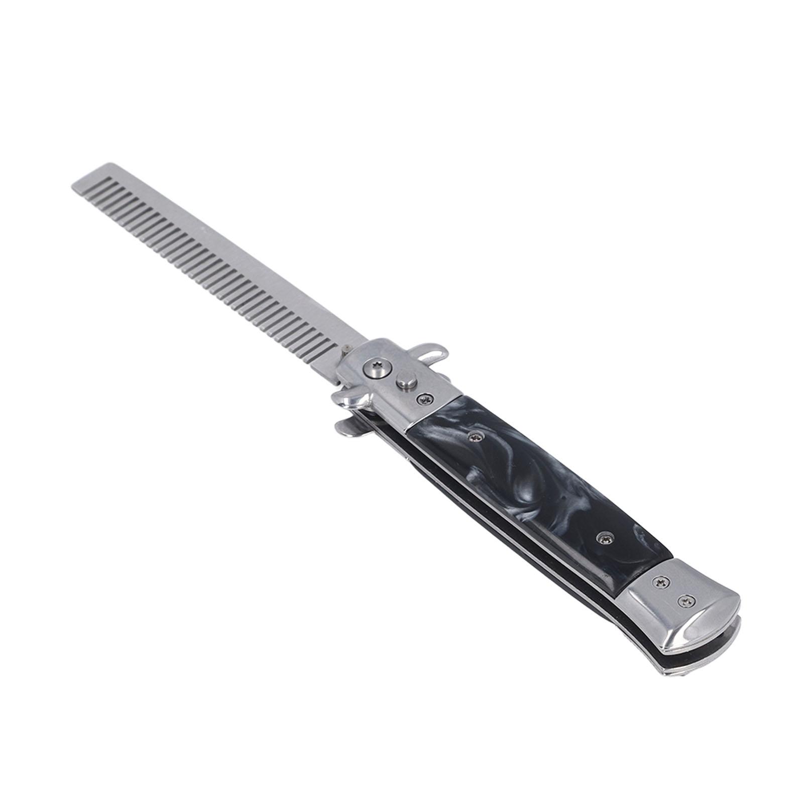 

Switchblade Comb Stainless Steel Automatic Spring Comb Foldable Pocket Comb Men Oil Hair Styling Brush