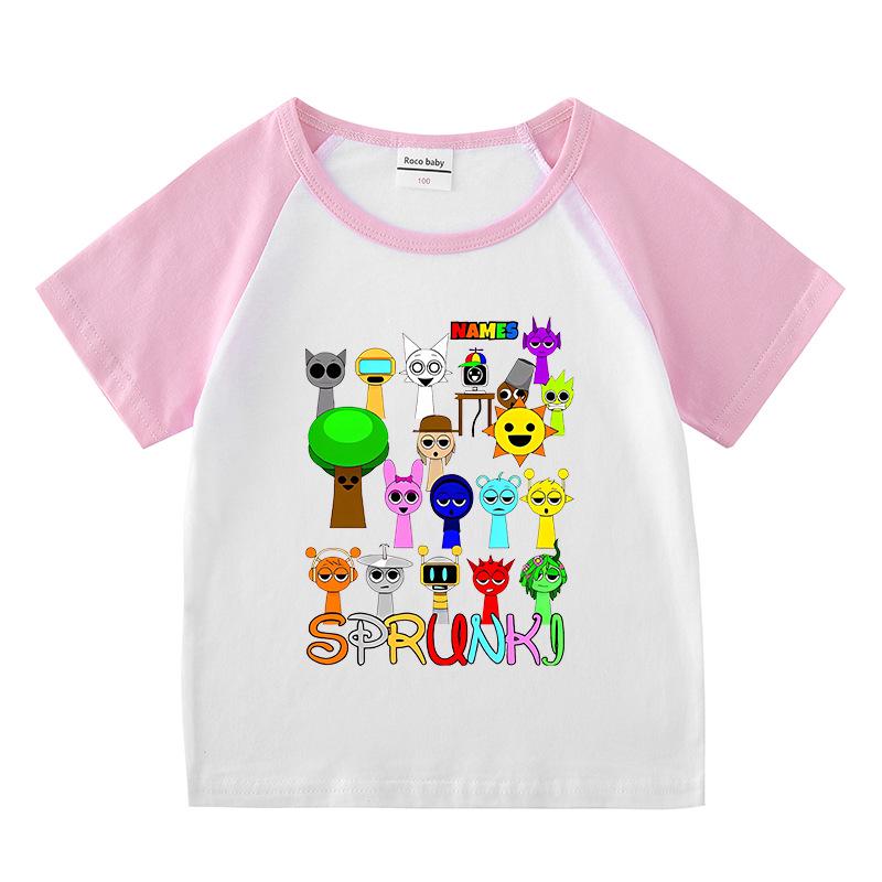 Kids' Summer Color Block Sports Set: Short Sleeve T-shirt & Hot Pants