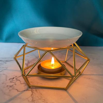 Nordic Light Luxury Wrought Iron Candlestick Incense Porcelain Plate Office Bedroom Aroma Decoration