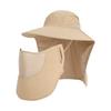 Summer Big Eaves Shawl Sun Hat Face Mask Bucket Hat Men and Women Outdoor Mountaineering Fishing Breathable Sun Protection Hat