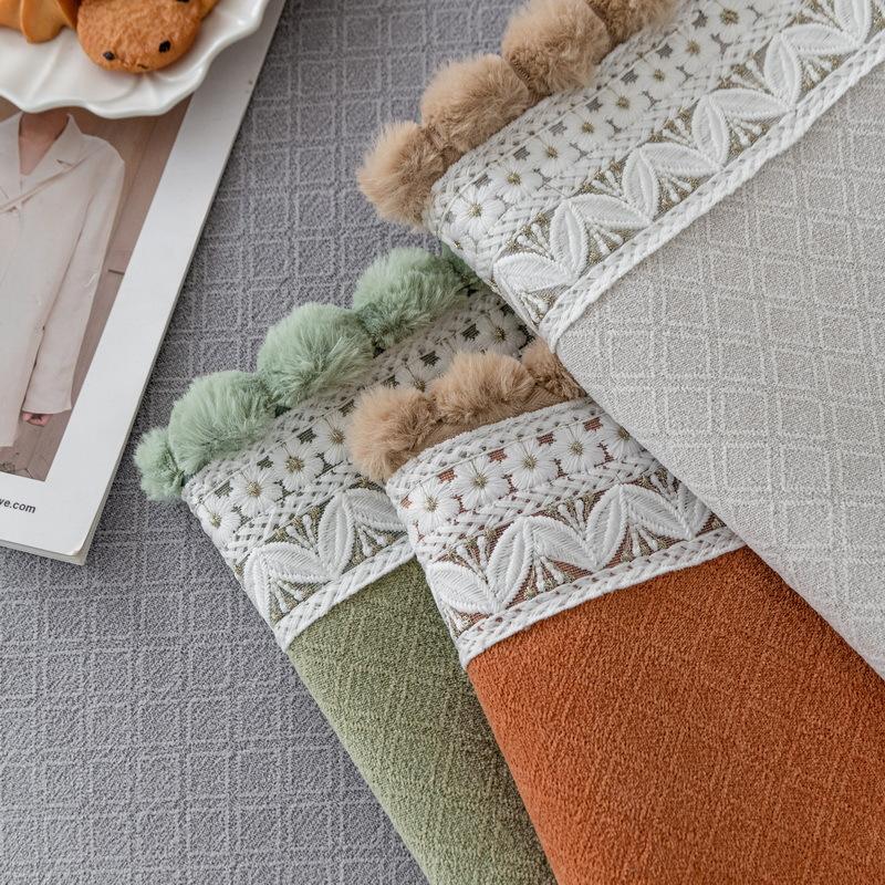 Sofa Cushion for All Seasons, Non-slip Fur Ball Chenille, New Sofa Cover, Lace Cover, Cushion Cushion