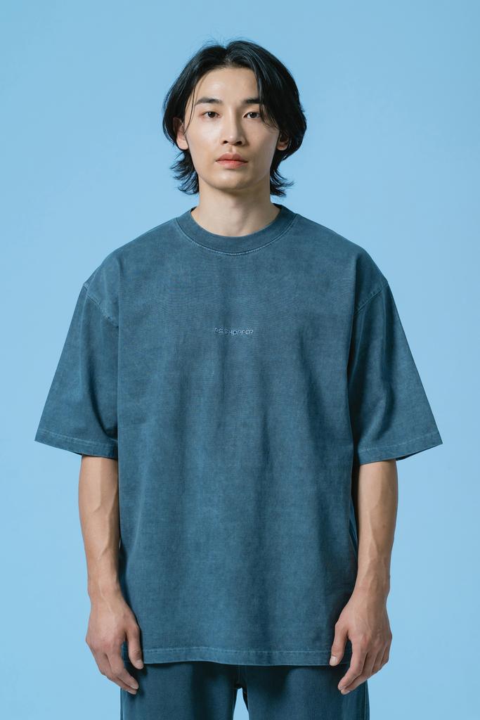 PSSHOPPER Pigment Back Cut Short Sleeve [Dark Navy]