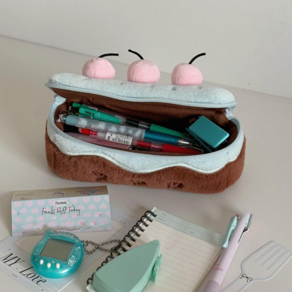Heart Kawaii Pencil Case Embroidered Pencil Pouch Creative Cosmetic Bags Stationery Box