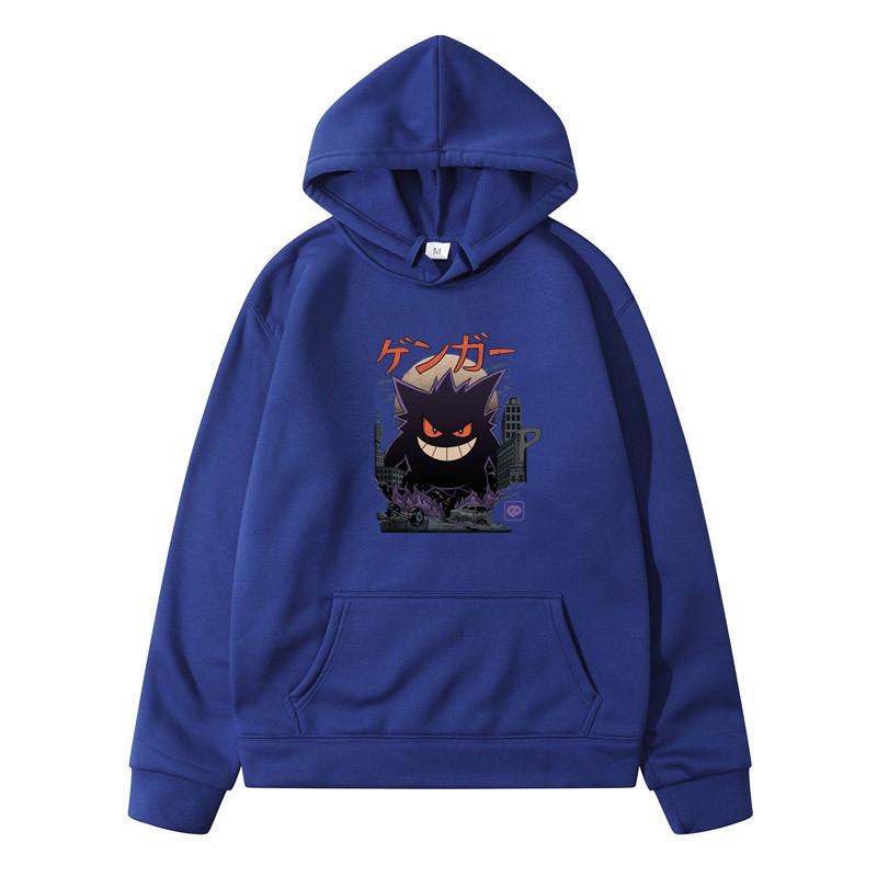 Loose Hooded Sweater Gengar Kaiju Fleece Pullover Sweatshirt Men'S Fast Sale