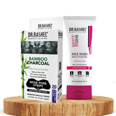 Bandes Désincrustantes pour le Nez au Charbon & Nettoyant Visage Peau Blanche DR.RASHEL Pour une Peau Plus Lisse.