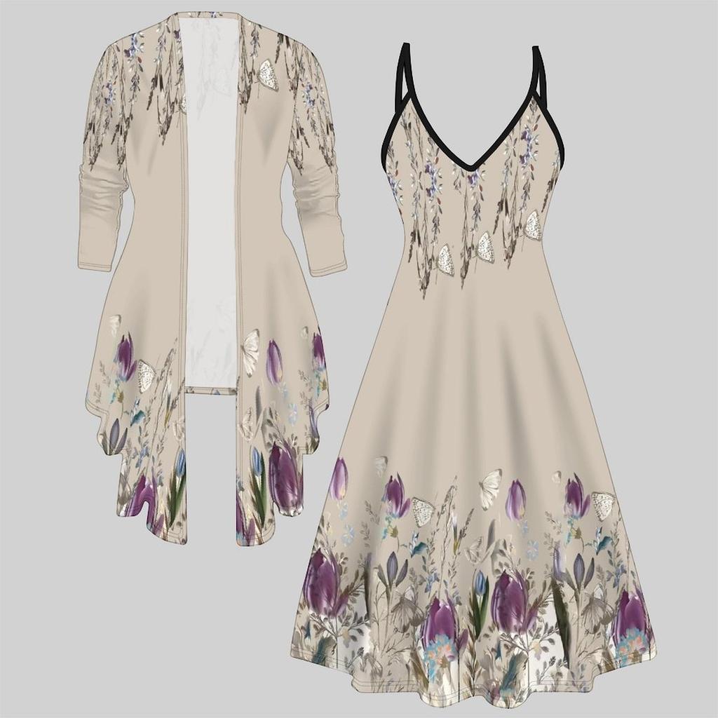 3D  Printed  Set Dress Coat ,Single Color, Diverse Shapes    Fashion Print,suitable for Various Scene Fashion Styles