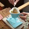 Creative Heart-Shaped Ceramic Cups, Couple Mugs, European Coffee Cup Set, Wedding Gifts, Drinkware Saucers, A Pair, 180ml