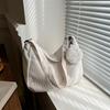 Fashionable Korean Style Corduroy Large Capacity Tote Bag With Adjustable Shoulder Strap