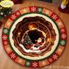Christmas Round Rug, Soft Non-Slip Decorative Carpet for Indoor Living Room Sofa, Coffee Table, Festive Xmas Home Decor