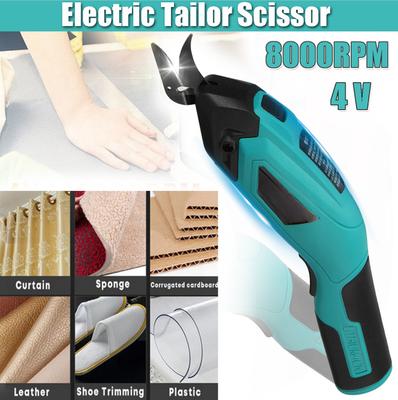 Tesoura Elétrica 8000 rpm Tesoura de Alfaiate Cortador Sem Fio Tecido Carpete Couro PVC Ferramentas de Corte Tesoura de Costura Novo 4V