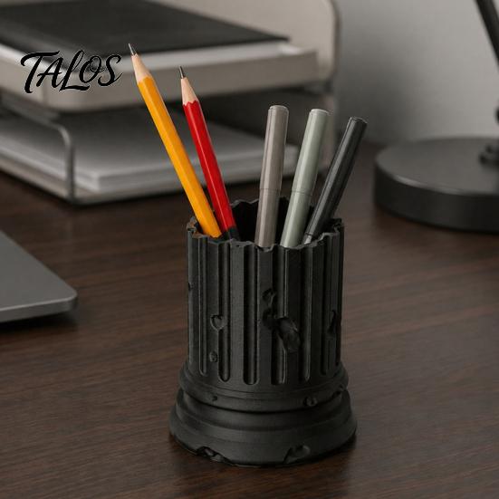 Decorative Pencil Cup for Study Broken Roman Column Pen Holder, 3D Printed PLA Desktop Gaming Table Stationery Organizer Organizer, Industrial