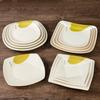 1Pc Square Melamine Plate High Quality Snack Fruit Salad Dish Home Merchant Dining Plate Not Easily Broken Plastic Tableware