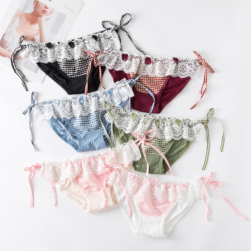 Ladies Summer Plingham Flange Binding Floral Cotton File Briefs Hip Comfort Briefs