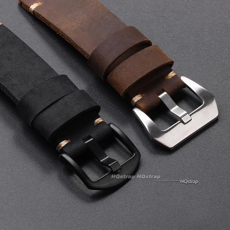 Cinturino Orologio in Pelle di Mucca Fatto a Mano per Panerai PAM111 441 Cinturino in Pelle Marrone Braccialetto Morbido da Uomo 22mm 24mm 26mm Cinturino Vintage