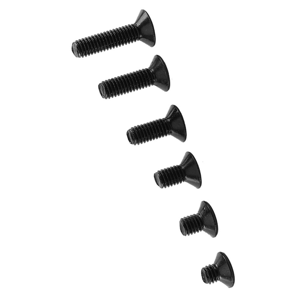 M3 Black Alloy Steel Hex Socket Screws Bolt With Hex Nuts Washers Assortted Set(Flat head)