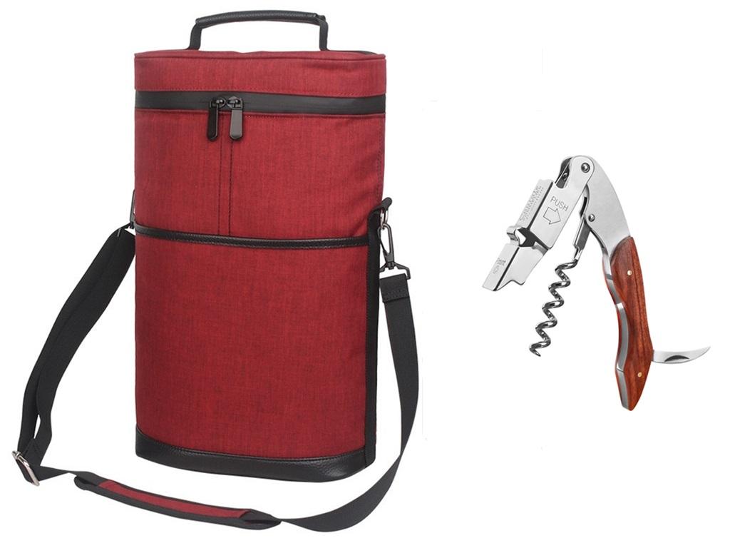 Cooler Bag for 2 Bottles Wine Bag Portable Bucket Carrier with Ice Champagne Picnic Pack Free Shipping Soft Cooler Bottle Opener