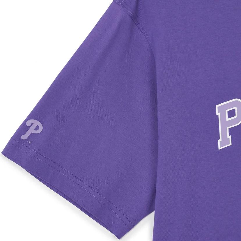 New MLB Drop Shoulder Sleeve T-Shirt Men's Purple 3ATSV0243-10VOS