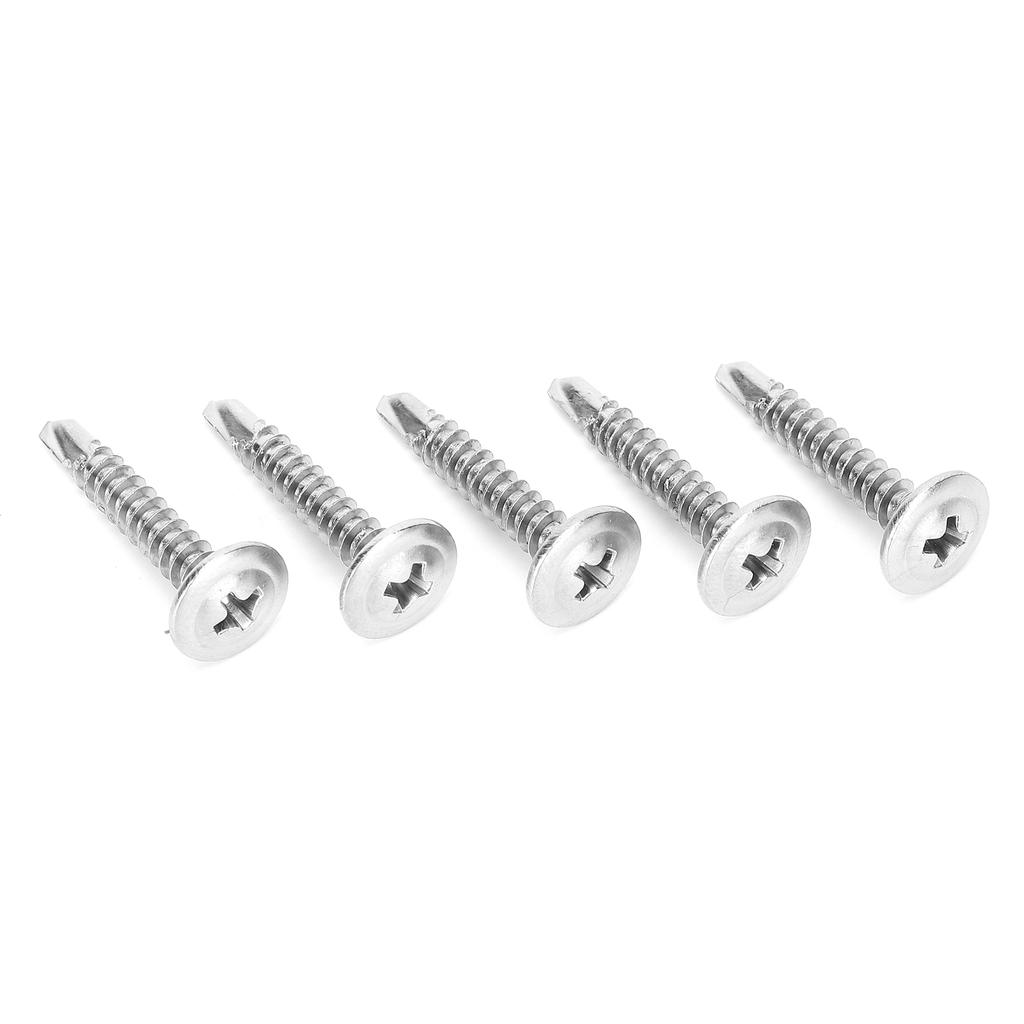 500pcs Self Tapping Screws 410 Stainless Steel M4.2x25mm Screw Crossed Grooves Deep Thread