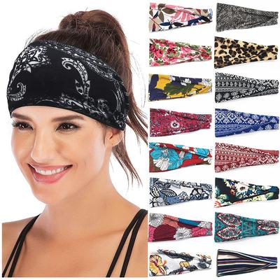 Yoga Hair Bands Sweat Absorbing Running Head Wrap Sport Bandana Women Headbands Elastic Turban