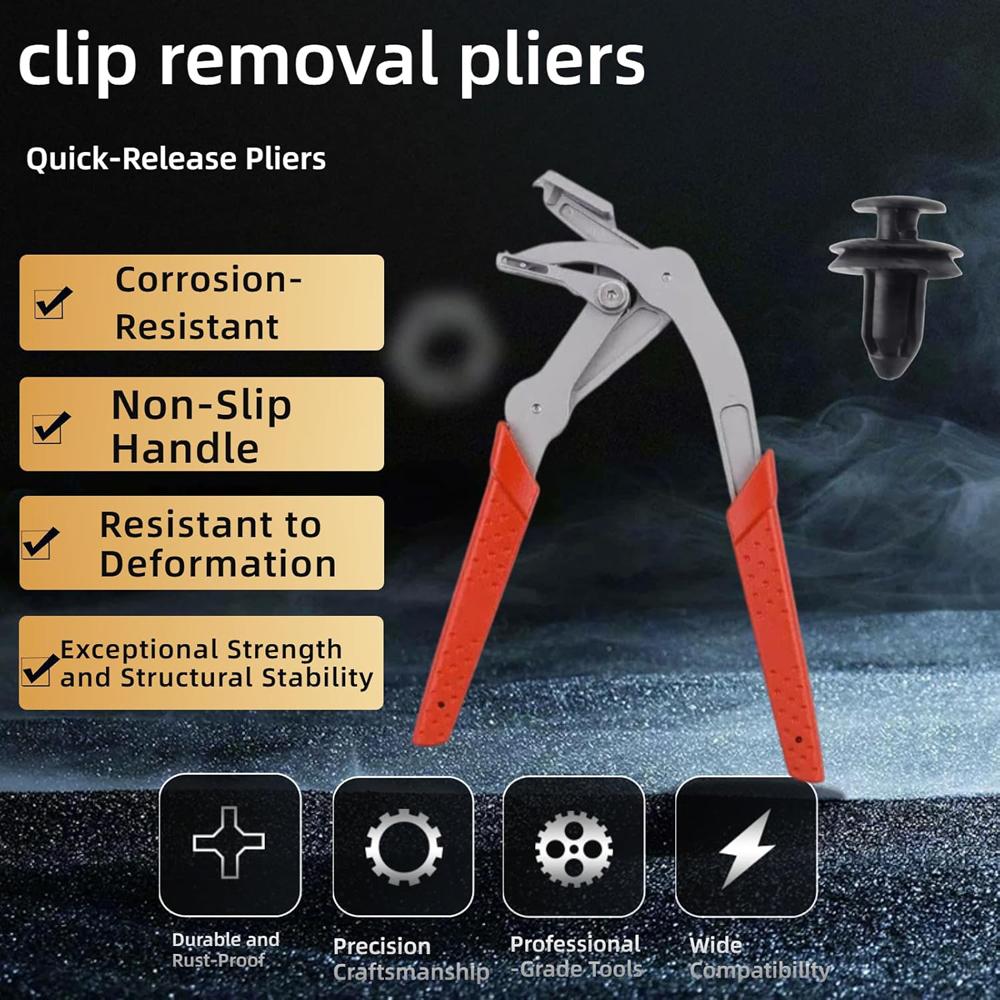 Car Clip Pliers Clip Removal Tool Spring-Loaded Lever for Auto Trim Fastener Removal Easily Remove Fasteners Clips and Rivets Thread Lock3