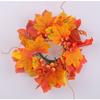 Fall Candle Rings Wreaths, Artificial Maple Leaf Candle Garland With Berries Rose, Candle Holder Rings For Autumn Harvest Halloween Party Table Center