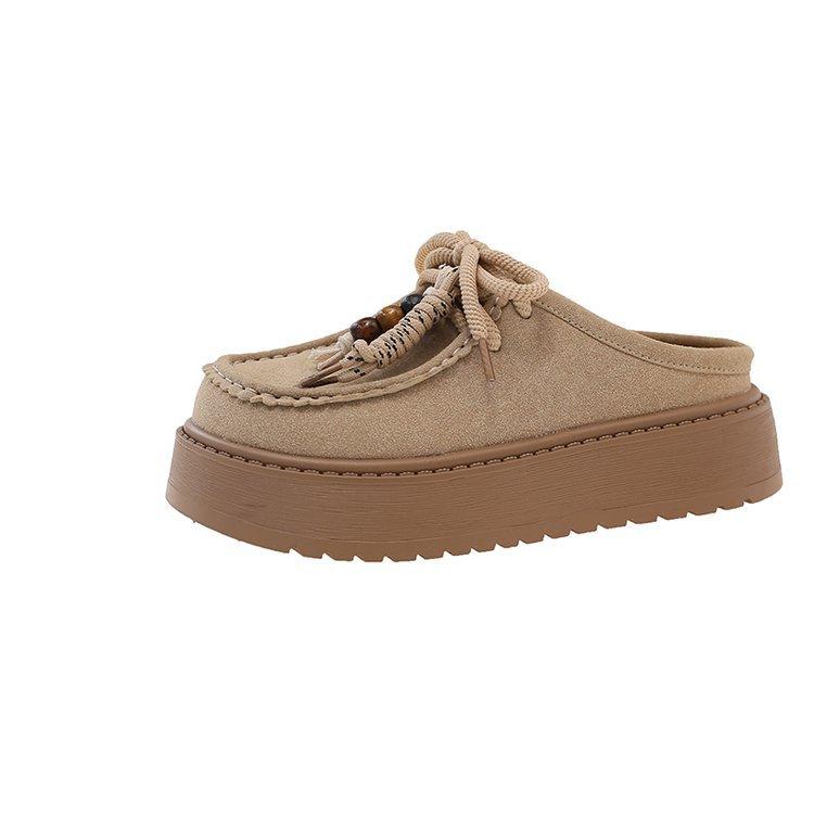 Urban attraction~ Korean version of solid color thick bottom 2025 autumn new retro matte leather bag head tow Birkentow