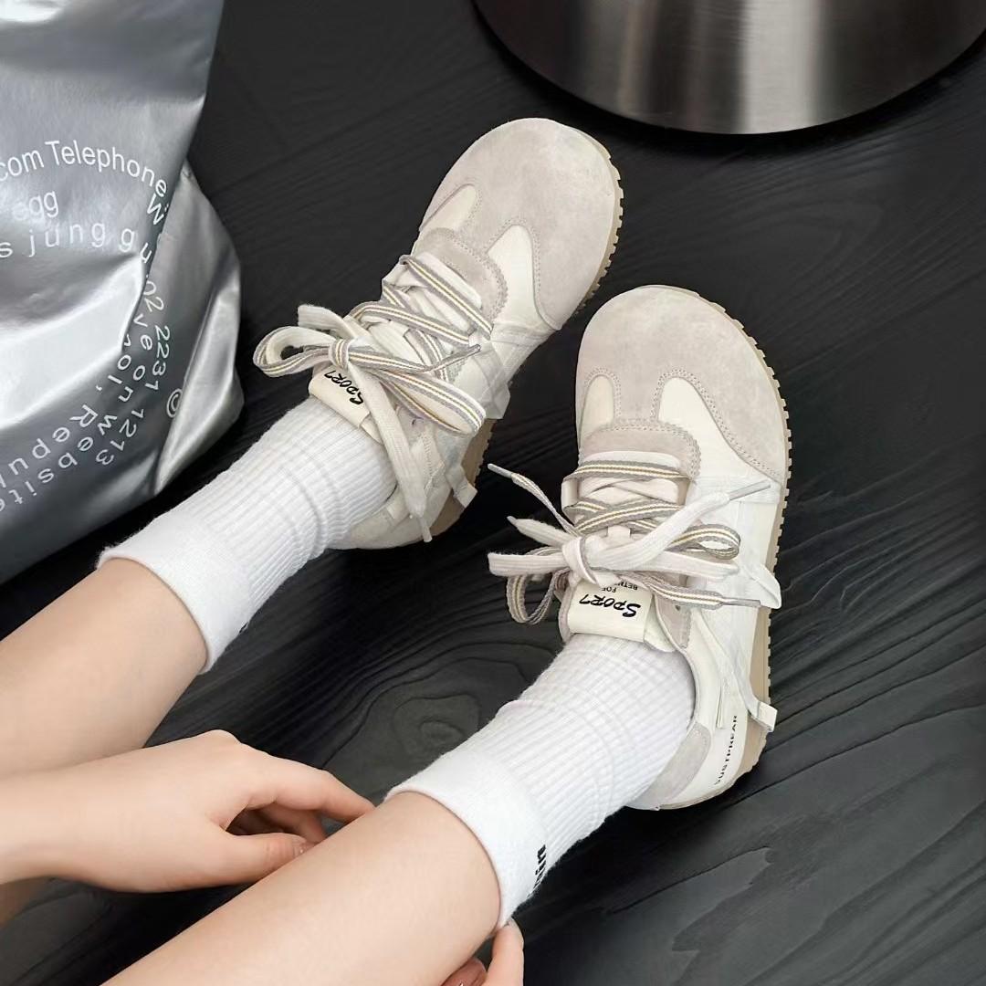 

Platform women s autumn new soft-soled breathable sports shoes versatile fashion casual shoes 35 бежевый