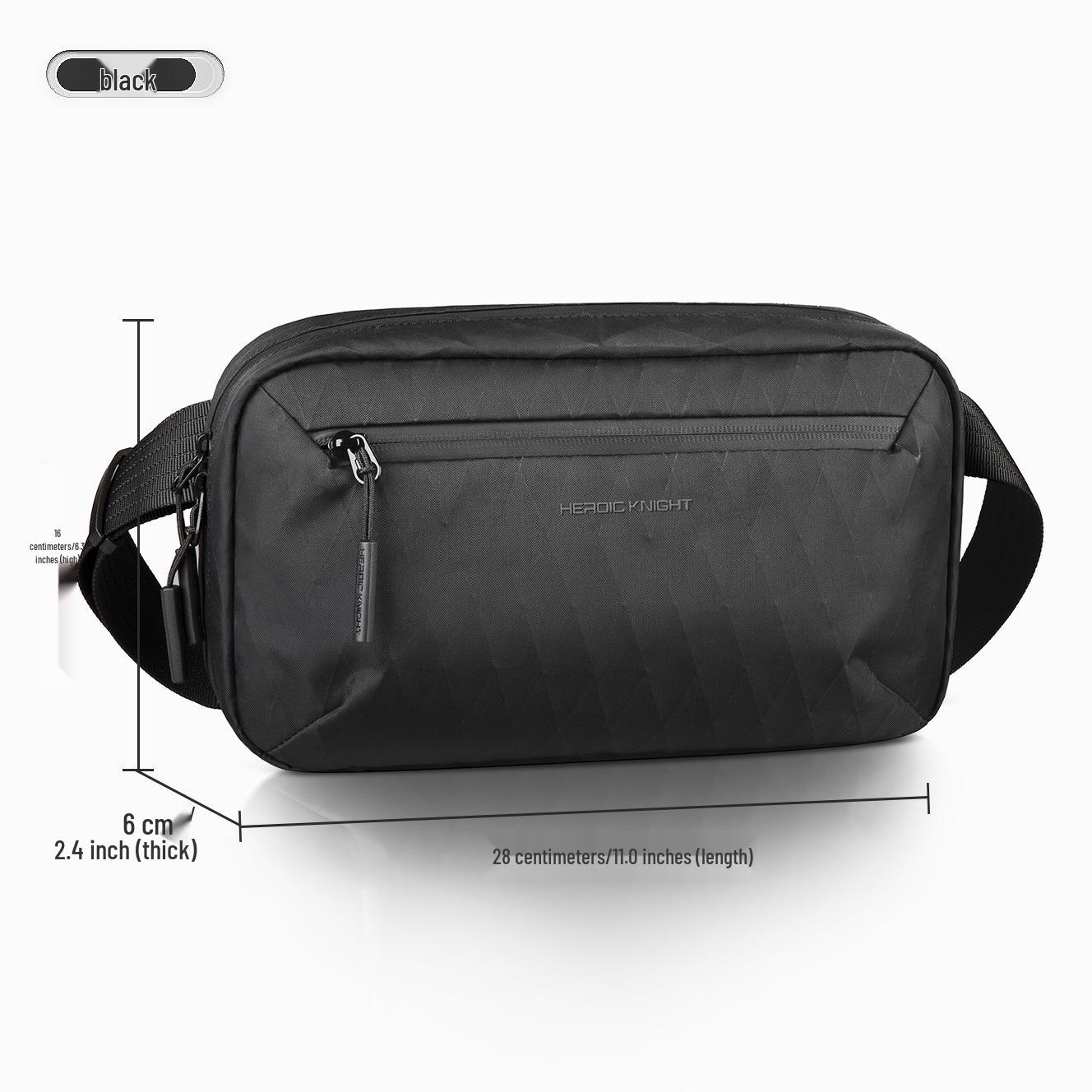 

2025 Водонепроницаемая Легкая Мужская Сумка Кроссбоди из XPAC со Съемным Отделением для Хранения чёрный