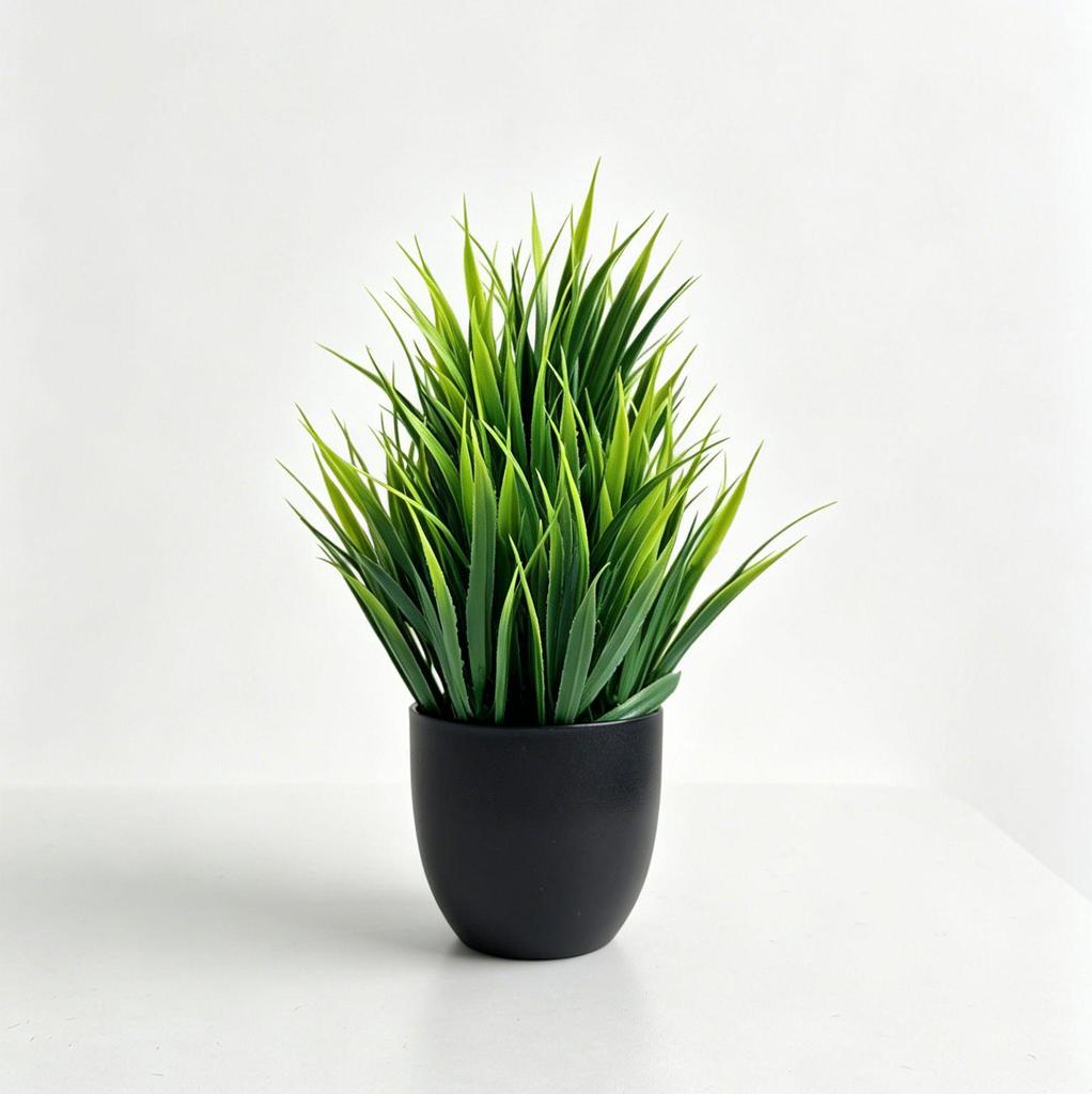 Artificial Spring Grass Plants - Potted Fake Greenery for Indoor & Outdoor Home or Office Decor