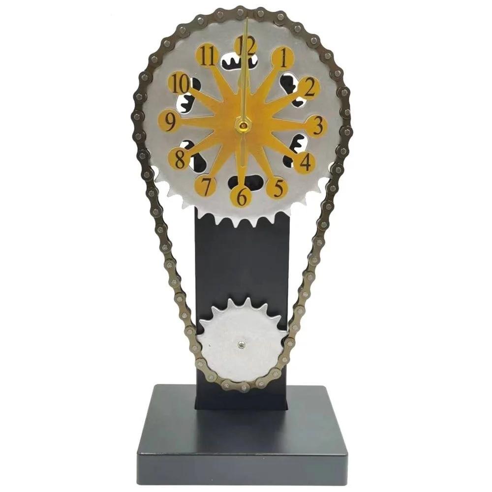 European Creative Clock Decoration Desk Clock Vintage Clock Crafts Ornaments Chain Gear Home Decor