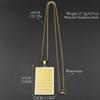 Muslim Islam Quran Medal Rhinestones Pendant Necklace For Women Men Stainless Steel Gold Color Amulet Arabic Chain Jewelry Gift