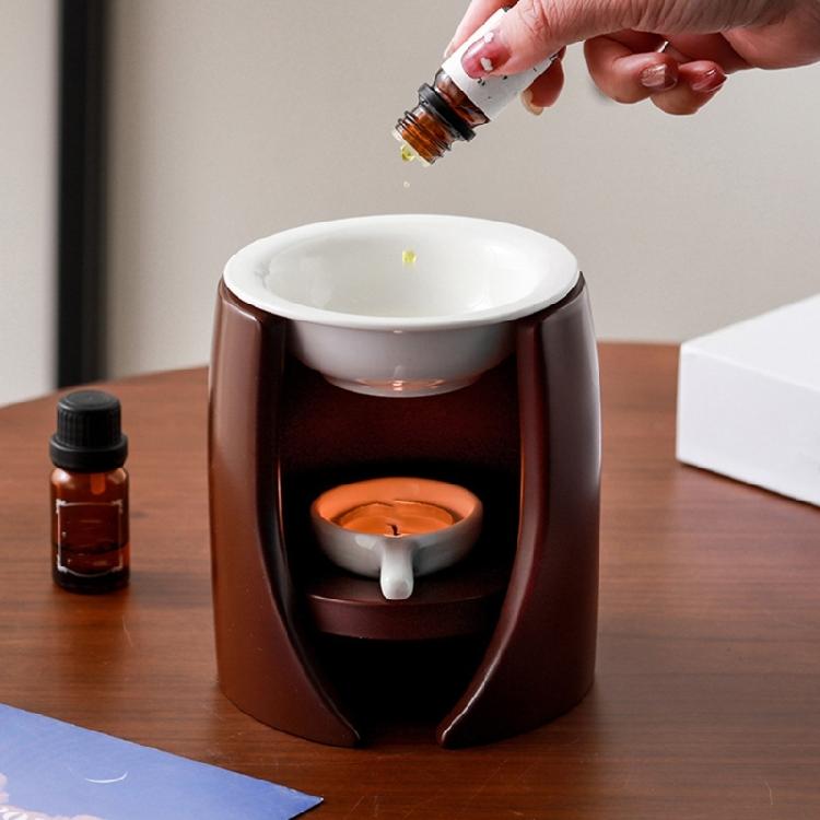 Stylish Ceramic Essential Oil Burners Furnace with Bowl and Tealight Holder Spoon for Aromatherapies and Relaxation