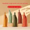 Luxury Customizable Red Wine Leather Gift Bag for Single Bottle