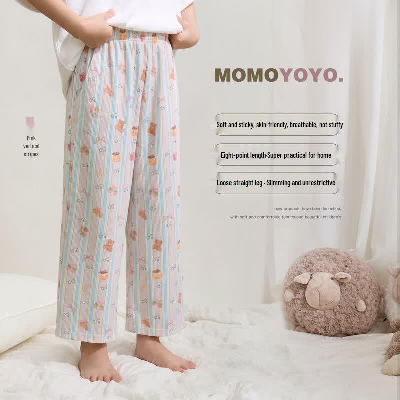 Girls' Soft Sleep Summer Floral Straight-Leg Pants