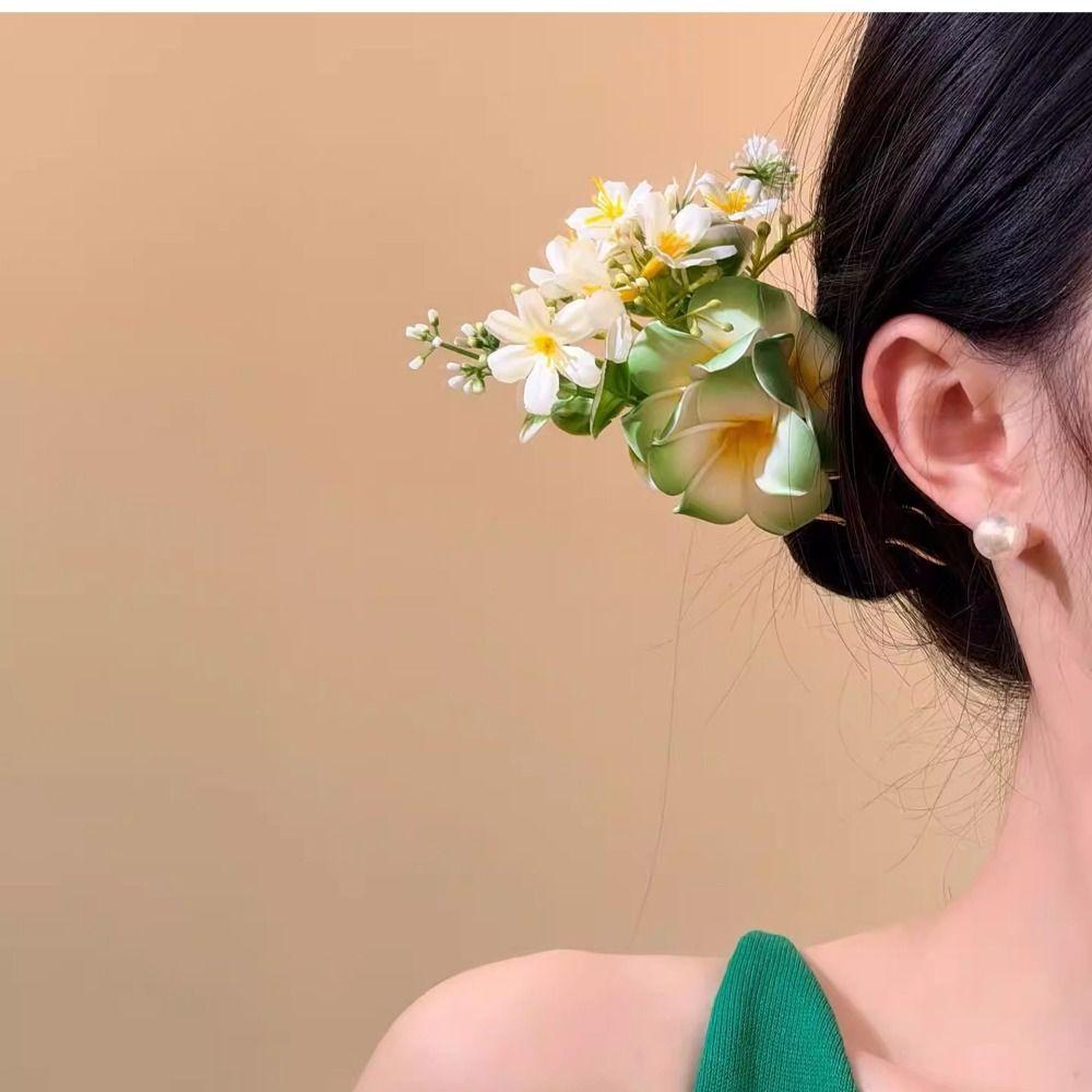 Bohemian Flowers Hair Claw Side Clip Artificial Floral Hair Clip  Photography Props