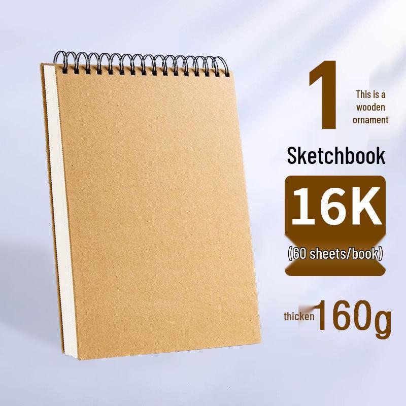 Thickened 160g Art Sketchbook for Students, A4/A5/8k, Side-Flip, Hard Cover