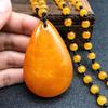 Oude Bijenwas Lange Ketting Modieuze Kippenvet Gele Barnsteen Bijenwas Hanger Waterdruppel Ketting