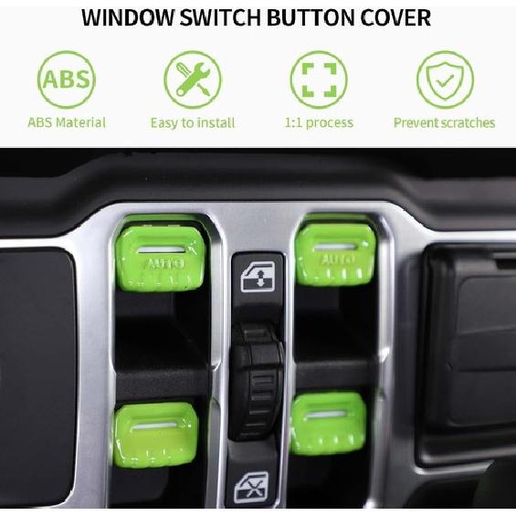 Window Switch Button Cover Trim Interior Accessories Fit for 2018-2025 JL JLU &