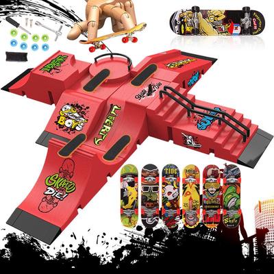 Fingertip Skateboard Park Set: 6 Rampen-Szenen-Requisiten für Mini-Skateboards