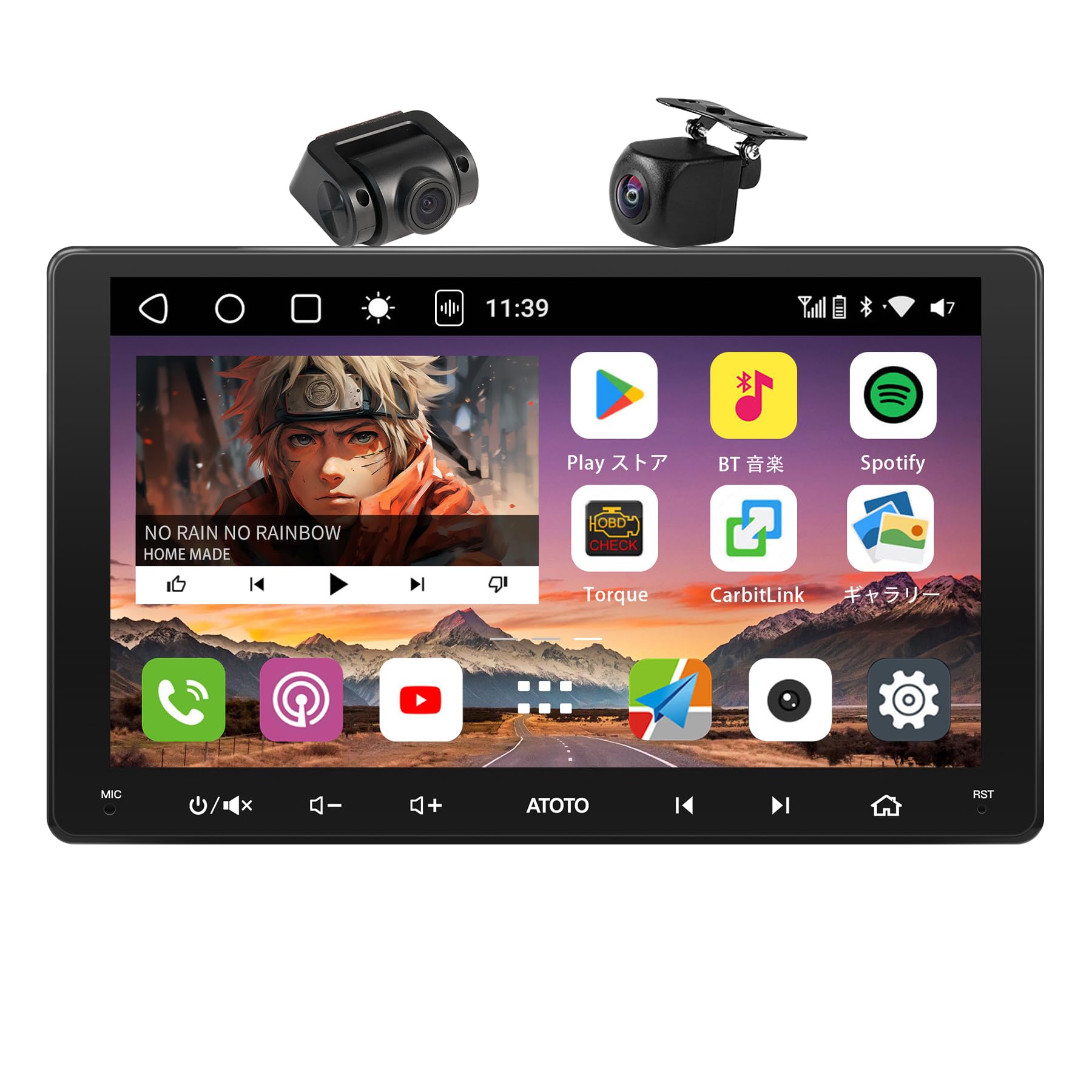 

ATOTOOUT 2 DIN Дисплей Аудіо дюйм Android Авто 8 Ядерний Бездротовий Подвійний GPS AI 2 Розділений HDMI AHD 1080P Камера [9 QLED] Навігація, 4 ГБ+32 ГБ, CarPlay/Android