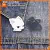 Cartoon Couple Cat Enamel Pin Cute Black White Cat Strabismus & Peeking Brooch Bag Lapel Badge Faashion Jewelry Gift for Couples