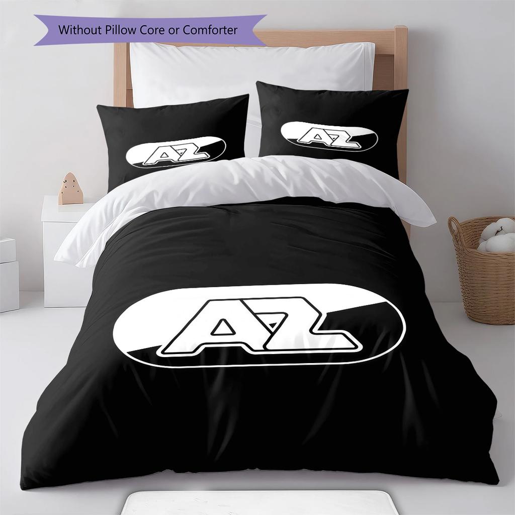 AZ Alkmaar Logo Bedding Quilt Set Quilt Cover Pillowcase Home Decoration Birthday Gift (1 * Duvet Cover + 2 * Pillowcase, Without Core)