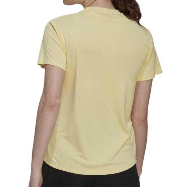 Adidas Run It Tee Round Neck Quick-Dry Comfortable Solid Color Short Sleeve Regular T-Shirt Women Tops Yellow HL1457