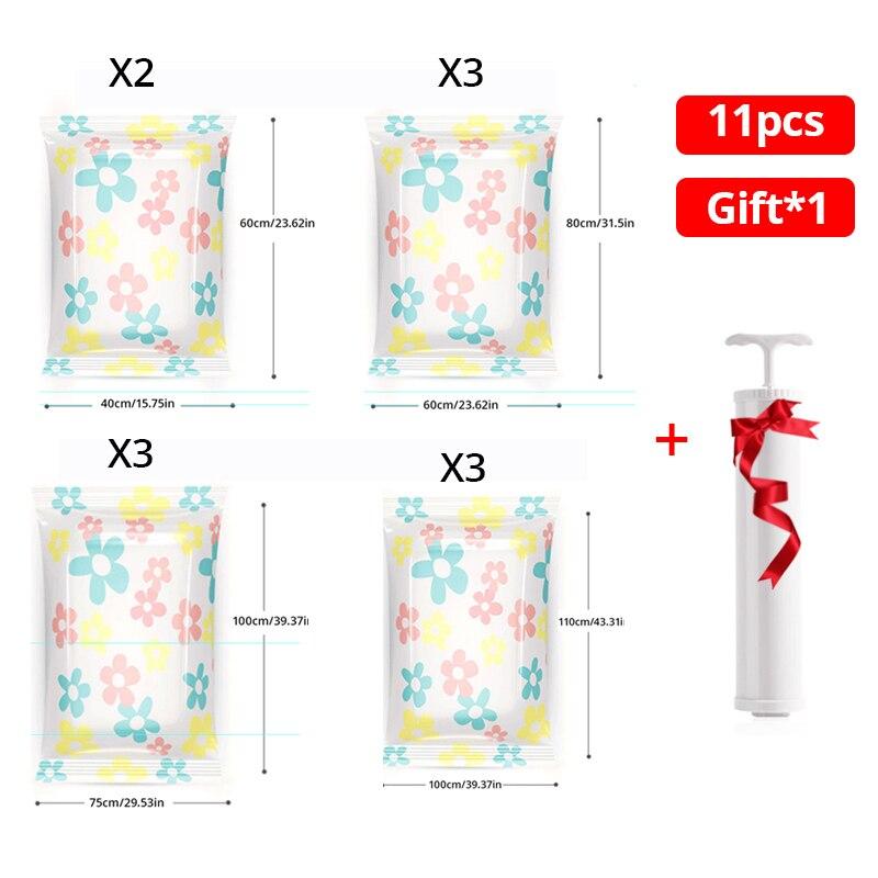 Free Hand Pump Vacuum Compression Bag Set For Multifunctional Storage Bag With Macaron Color Home Quilt Storage Bag