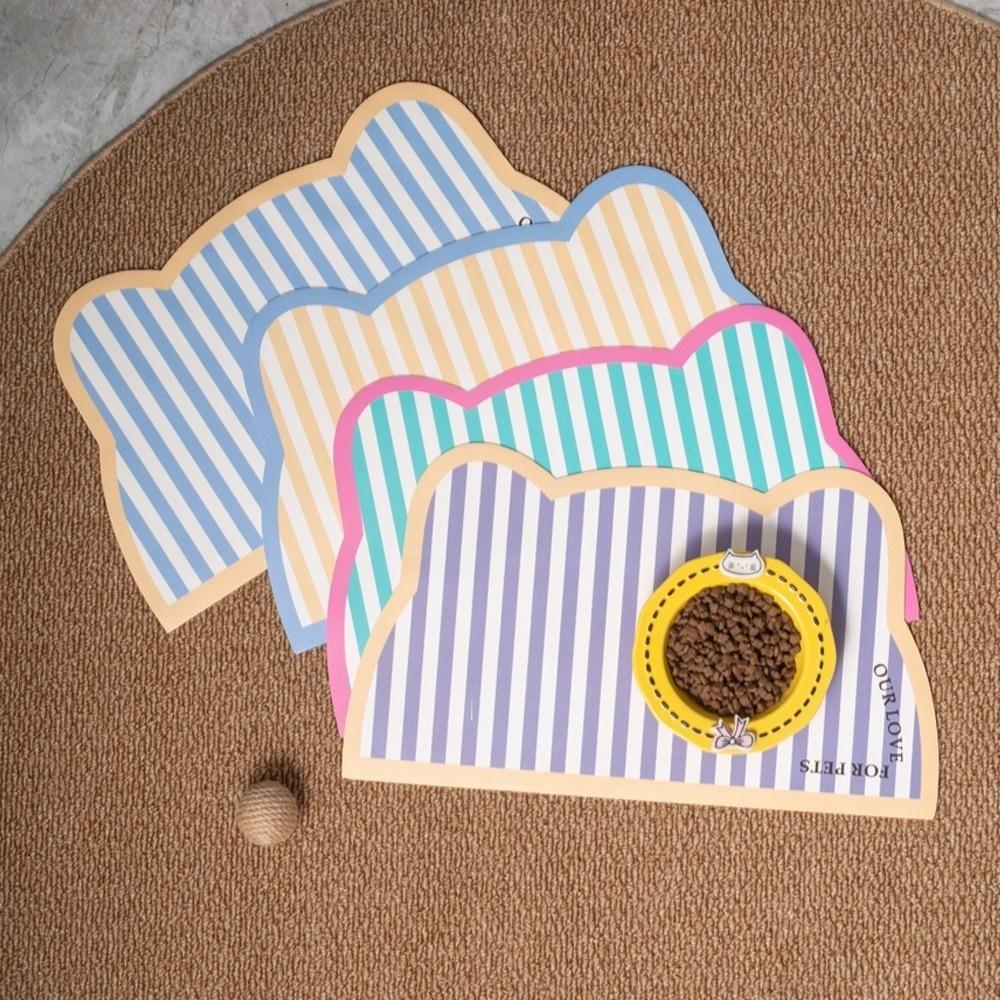 Leak-Proof Pet Placemat Waterproof Cat Bowl Mat Dog Food Mat Cat Head Shaped Pet Meal Mat Indoor