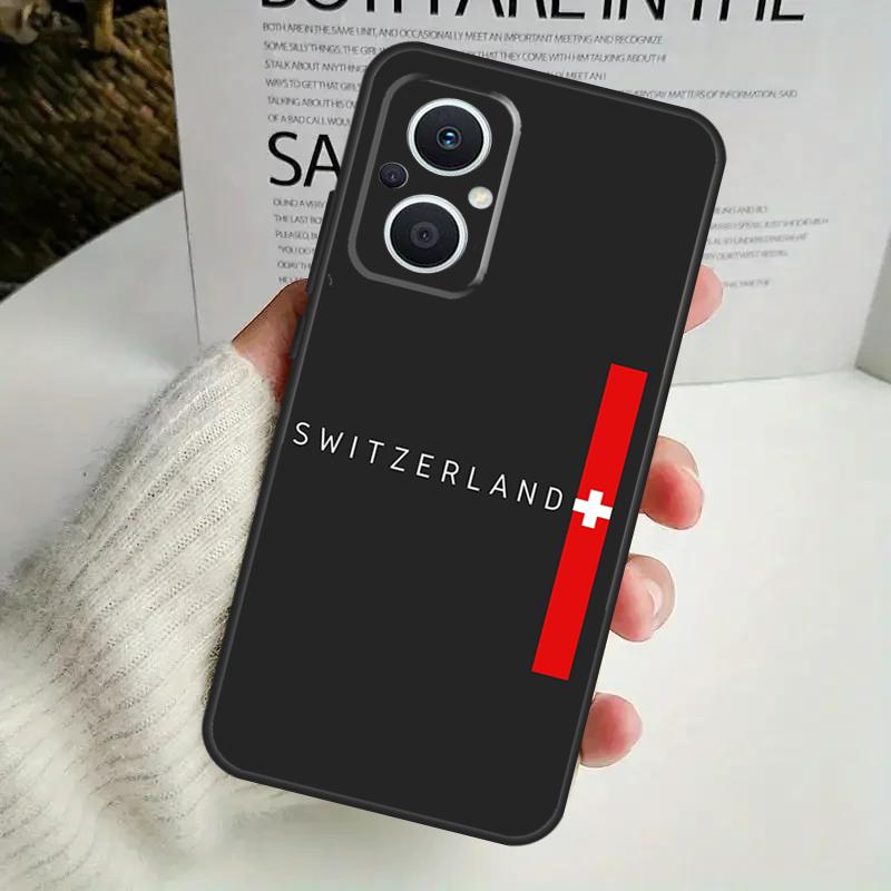 Switzerland Swiss Flag Case For OPPO Reno 12F 13F 14F 10 11 12 13 14 Pro 8T 7 8 Lite OPPO Find X6 X5 X8 X9 Pro Cover