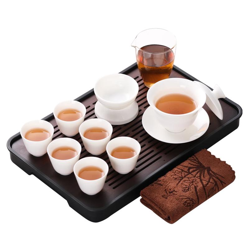 MULTIPOTENT Chinese Mutton-Fat Jade Porcelain Kung Fu Tea Set